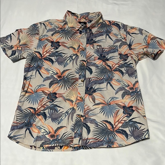 O’Neill Tropical Print Short Sleeve Button Down Shirt - Picture 1 of 5